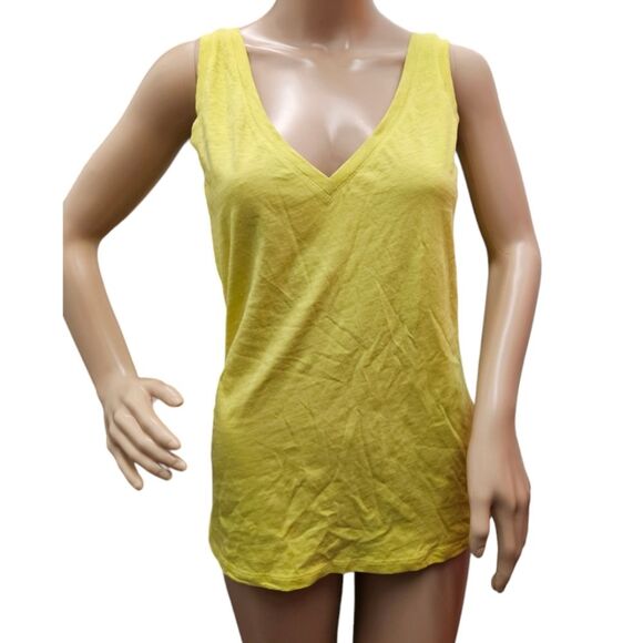 Boden Yellow V Neck Tank Top - Picture 1 of 8